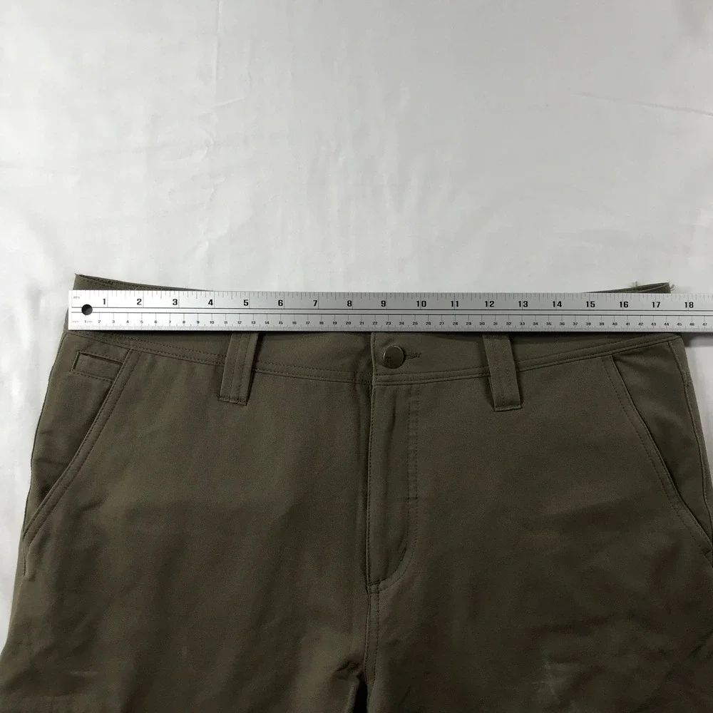 Toad&Co Mens Slim Fit Mission Ridge Pants Dark Olive Green Nylon Stretch 33